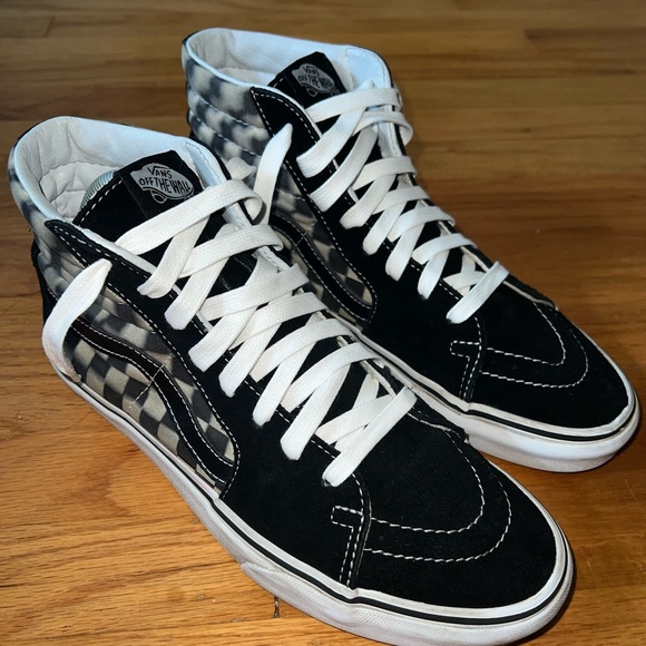 Vans Sk8-Hi Blur Checkerboard Black/White High Top Sneakers Mens Sz 8/ Wmns 9.5 - Picture 7 of 11